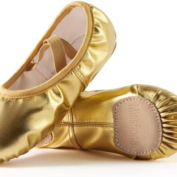 PU Leather Ballet Shoes Women Split-Sole Dance Flats for Beginners - Picture 2 of 6